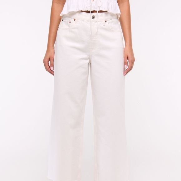 JBD Denim - JBD High Rise Cropped Wide Leg Jean - White - 28"